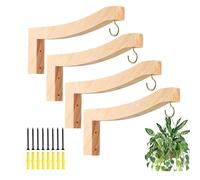 Kcvzitrds 4 Crochets pour Plantes en Forme de T, 7,55 Pouces, Support Mural en Bois pour Plantes, Support Mural pour Plantes D'Intérieur