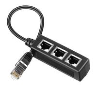 Kcvzitrds Adaptateur Répartiteur Ethernet Rj45 Répartiteur Ethernet 1 à 3 pour, Le Bureau et L'Extension du Réseau Scolaire Noir 1 Pièce