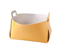 Kcvzitrds BoîTe de Rangement en Cuir Plateau de Rangement de Rangement de Bureau CléS Articles Divers Maquillage Rouge à LèVres Appareil de Rangement Portable Jaune