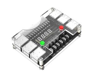 Kcvzitrds Carte de DéRivation d'alimentation ATX avec BoîTier en Acrylique, Tension de Sortie 3,3 V, 5 V, 12 V, -12 V et 12 Ports USB, Sortie Maximale 3 A