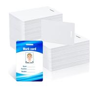 Kcvzitrds Cartes en PVC Blanches avec Encoche, Standard CR80 30Mil Badge D'Identité en Plastique Imprimable Cartes de Visite Verticales
