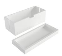 Boîte de rangement pour câbles en bambou avec couvercle - Organiseur de gestion de câbles Blanc - Range les câbles en toute sécurité et évite les enchevêtrements de câbles - KD Essentials