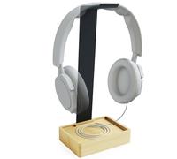 KD Essentials - Support de Casque, sans Plastique, fabriqué en métal et Bambou extrêmement Stable - Support Pratique Qui protège Le Casque et Assure Plus d'ordre sur Le Bureau
