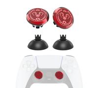 KD.FLY Capuchons de pouce interchangeables en métal et base de joysticks pour manette PS5, kit de remplacement personnalisé pour manette PS5 Dual Sense, 2 joysticks, 2 bases de joysticks, emblème