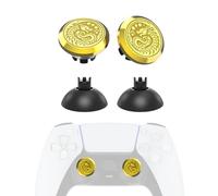 KD.FLY Capuchons de pouce interchangeables en métal et base de joysticks pour manette PS5, kit de remplacement personnalisé pour manette PS5 Dual Sense, 2 joysticks, 2 bases de joysticks, 2 joysticks