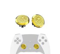 KD.FLY Lot de 2 joysticks en métal pour manette PS5 Edge, kit de remplacement pour manette PS5 DualSense Edge, pièces d'accessoires de joystick métalliques en aluminium, dragon doré