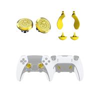 KD.FLY Metal Thumbsticks & Back Paddles for PS5 Edge Controller, Custom Joystick Thumb Sticks Grips Remplacement Kit for PS5 Dual Sense Edge Controller, 2 Joysticks, 4 Back Buttons, Golden Dragon
