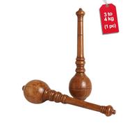 KD Willmax Gada Fitness Bar Indian Club Hanuman Équipement d'épaule en bois durable (3 à 4 kg)
