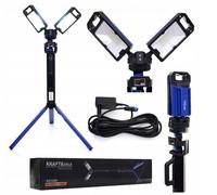 KD1265 LED Projecteur de Chantier 5000Lm Piles Stativ 2x Lampe 6 Modi Travail