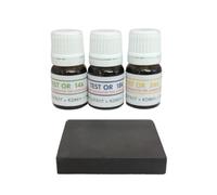 KD89 Assortiment de réactifs/solutions pour tester l'or - 14-18-24 carats - Avec pierre de touche naturelle et notice multi-langues - Expertise pour bijoux, pièces, lingotins - 2,5ml