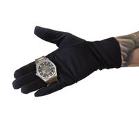 KD89 Gants en Microfibre Noir - Heli - pour l'horlogerie, Bijouterie, Manipulation des Bijoux et Montres, pour collectionneur, professionel ou Amateur (L)
