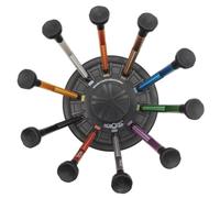 KD89 Horotec MSA01.020-C - Assortiment de 10 Tournevis d'horloger Swiss-Made en Aluminium éloxé et tête en Pom, sur Socle Rotatif avec Base Anti-dérapante.