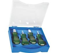 KD89 Horotec MSA07.024 - Assortiment de 4 ouvre-boîtes pour Ouvrir Les boitiers de Montres avec Fonds à Pression, Plusieurs largeurs de Lame, Lame en Acier Inoxydable