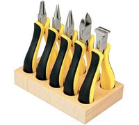 KD89 Precitec MSA11.832 - Assortiment de 5 Pinces suisses à becs coupants, Ronds, Demi-Ronds et Plats. Livré sur Socle en Bois.