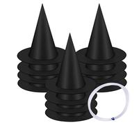 KDAMGOQE 12pcs chapeau de sorcière suspendue Halloween CHAPES DE SORCHE PLIBLE CHAPE WIZARD AVEC 1 CORDE NYLON ROULE