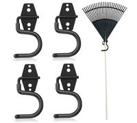 KDAMGOQE 4pcs Broom Holder Mur Mount, crochet utilitaire à balais en métal lourd pour organiser des outils de nettoyage, des vadrouilles, outils de jardin (type S)