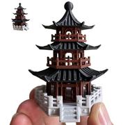 KDAMGOQE Accessoires de Jardin Zen, 1, 9x2, 9 Pouce en Plastique Japonais Chinois Mini pagode pavillon pour Le bonsaï Aquarium Micro Paysage décorations