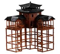 KDAMGOQE Accessoires de Jardin Zen, pagode de pavillon Miniature Chinois Japonais en Plastique pour Le bonsaï Micro-Paysage fée Accessoires Jardin, Style 2