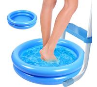 KDAMGOQE Bath du Pied pour l'entrée de la Piscine, Salle de Baignoire à Pied 23.6x23.6x4.7 dans Un trempage Portable Ronde Gonflable pour Les piscines Bassin Plage Bleu la Piscine au-Dessus du Sol