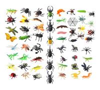 KDAMGOQE Bug Toys, 59pcs Insect Toys Bogue en Plastique réaliste pour Le Projet Scientifique et gâteau, modèle Pratique des Animaux éducatifs précoces pour Les Enfants Enfants 3 4 5
