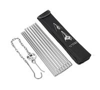 KDAMGOQE Camplire Tripod Camping Tripod Feu de Camp Cooking Dutch Oven Tripod Pliant Grill Stand Trépied Aluminium Alloy Stove Trépied pour Les Fours hollandais, cafetières, théières, Argent
