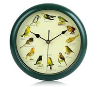 KDAMGOQE Horloge d'oiseau chantante, Horloge d'oiseau Qui Chante à l'heure 10 Batterie silencieuse précise Alarme MINMOLAGE Minimale ALALOGE pour Le Soir, Chambre, Vert