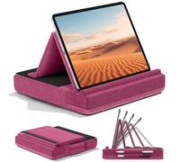 KDD Coussin de Support pour Tablette, Coussin Tablette à Angle Réglable, Porte ipad Pliable, Support iPad Lit avec Support de Stylet pour ipad Pro 12,9 10.5 11 Air Mini, Téléphones, Livres, Violet