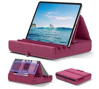 KDD Coussin de Support pour Tablette, Support Ipad Pliable pour Lit, Genoux, Bureau -Oreiller Repose Tablette avec Pochette & Support de Stylet pour Ipad Pro 12.9 10.5 9.7 Air Mini 6 5 4, Violet
