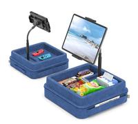 KDD Coussin de tablette - Support réglable à 360° pour iPad pour ordinateur portable, lit et bureau - Col de cygne doux avec plateau de rangement et poche compatible avec iPad Pro 12.9, Air Mini