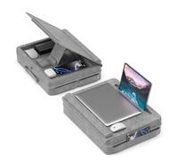 KDD Coussin Ordinateur Portable, Support PC Portable Lit avec Rangement, Support Laptop Réglable avec Bande Antidérapante & Emplacement pour Tablette Maison Bureau Dortoir