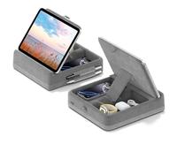 KDD Coussin Support Tablette avec Rangement, Support Tablette Lit Pliable, Support Livre Ouvert pour Lit, Genoux, Bureau, Support Ipad pour iPad Pro 12.9, 10.5, 11, Air, téléphones, Livres, etc. Gris