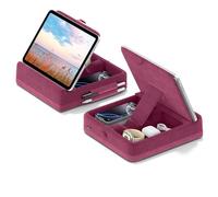 KDD Coussin Support Tablette avec Rangement, Support Tablette Lit Pliable, Support Livre Ouvert pour Lit, Genoux, Bureau, Support Ipad pour iPad Pro 12.9, 10.5, 11, Air, téléphones, Livres, Violet