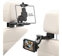 KDD Support de Tablette pour appuie-tête de Voiture - Rotation à 360 ° - avec Bras réglable - pour téléphones Portables et tablettes Pro, Air, Switch, Galaxy, 4,7 à 12,9"