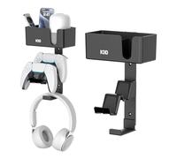 KDD Support Mural pour Manette 4-en-1, Support Contrôleur Double et Support Casque avec Patins Antidérapants, Rangement de Manette Amovible pour PS5 PS4 avec Organisateur de Bureau pour Bureau Chambre
