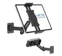 KDD Support Tablette Mural avec Bras Extensible Réglable, Support Mural pour iPad Pivotant à 360° avec Base Métallique, Compatible avec 4,7-13” Téléphone iPad Pro Air Mini, Galaxy Tab