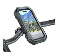 KDD Support Téléphone Moto Etanche - Porte Téléphone Vélo Rotation à 360, Ecran Tactile Entièrement Fermé, Support Téléphone Vélo pour iPhone 16 Pro Max/15/14/13/12 Samsung, 4-6.7” Téléphones