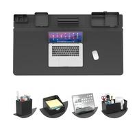 KDD Tapis de Bureau avec Set Organisation - 5 en 1 Tapis de Souris XXL avec Rangement Bureau - Support Magnétique pour Téléphone/Boîte Rangement avec Porte-gobelet/Porte-stylo pour Bureau, Maison