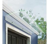 KDDEON Auvent de Porte d'Entrée,Toit Abri Protection Contre La Pluie et UV,Marquise de Porte et Fenêtres Évolutive,Marquise en Polycarbonate Transparent,Marquise d'accueil de Porche (40x140cm/16 x55)