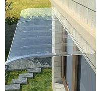 KDDEON Auvent de Porte Incurvée,Marquise de Porte Avant/Arrière Invisible,Marquise Solaire Abri Banne Entrée,Auvent de Fenêtre en Polycarbonat Transparent en Fente pour Carte (40x250cm/16 x98)