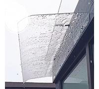 KDDEON Auvent Voûté de Porte et Fenêtres,Auvent de Porte d'Entrée Invisible,Marquise en Polycarbonate Transparent,Silencieuse Toit Abri,pour Boîtes Aux Lettres,Climatiseurs,Vélos (40x120cm/16 x47)