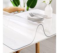 KDDFN Protecteur de Couverture de Table,Nappe Transparente,Nappe en Plastique Transparent,Rectangle,Nettoyage Facile,Verre Mou,pour Cuisine Salle à Manger (110x140cm/43x55in)