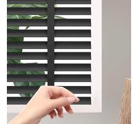 KDDFN Stores Vénitiens en Bois Noir,Store Occultant Fenetre en Bois Véritable,Lattes Horizontales de 50mm,Volets de Rideau d'Intimité pour l'Intérieur,Faciles à Poser (55x100cm/22x39in)