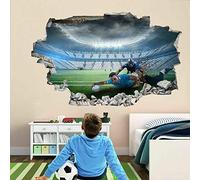 KDDY Stickers Muraux Rugby Stade Joueurs 3D Mur Art Autocollant Sticker Mural Enfants Garçons Chambre Décor Affiche Murale 80x120 cm