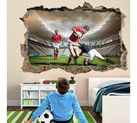 KDDY Stickers Muraux Rugby Stade Joueurs 3D Mur Art Autocollant Sticker Mural Enfants Garçons Chambre Décor Affiche Murale 80x120 cm