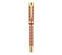 KDEGK 100 Centennial Stylo plume en résine creuse avec clip doré pour bureau, papeterie, fournitures scolaires (blanc, plié)