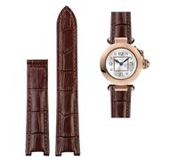 KDEGK 18 * 10mm 20 * 12mm Cuir de Vache Bracelet En Cuir Concave Brun Noir Veau Bracelet Boucle déployante Pour Cartier PASHA WSPA0009 Bracelet, 18.10mm, Acétate, Sans pierres précieuses