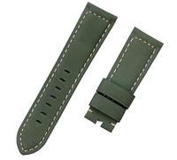 KDEGK Bracelet de montre de luxe rétro 22 mm 24 mm Vintage Veau Cheval Nubuck Cuir pour Panerai Bracelet de montre Boucle Tang, 24mm-Black Buckle, Acétate, Pas de pierre précieuse