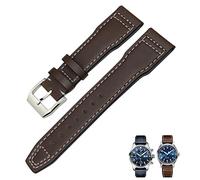 KDEGK Bracelet de montre en cuir véritable, 20mm 21mm 19mm 22mm, en cuir de vache, pour IWC Mark Big Pilot Spitfire PORTOFINO, accessoires de montre(Original Brown 1,22mm)