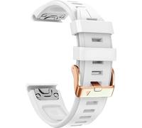KDEGK Bracelet de montre en Silicone pour Garmin Fenix 6S 5s 7S, 20mm, pour Fenix 6s Pro 5s Plus, boucle en or Rose, remplacement rapide(White 5.3"-8.2")