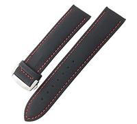 KDEGK Nylon Canvas Watch Band pour Omega Seamaster Diver 300 pour Rolex pour Seiko Skx Pour Tissot pour Longines Leather 19mm 20mm 21mm 22mm STRAP(Black red,21mm Silver buckle)